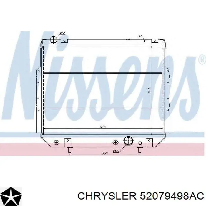 52079498AC Chrysler radiador refrigeración del motor