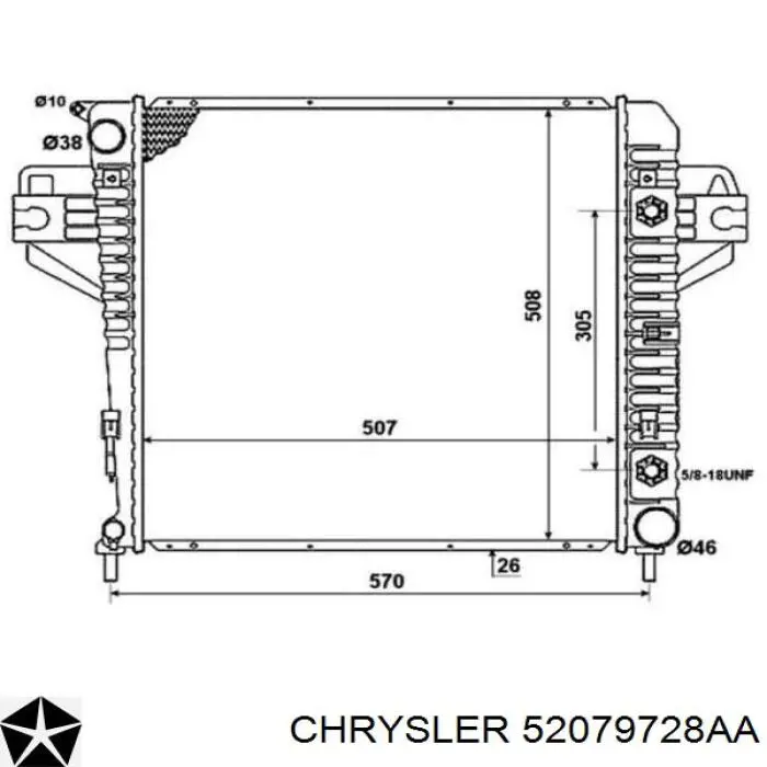 52079728AA Chrysler radiador refrigeración del motor