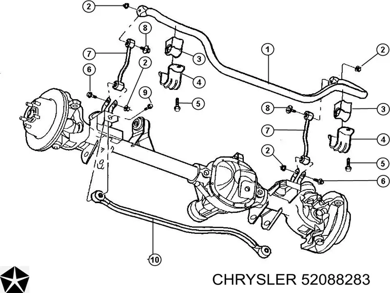 Bieleta estabilizadora delantera 52088283 Chrysler