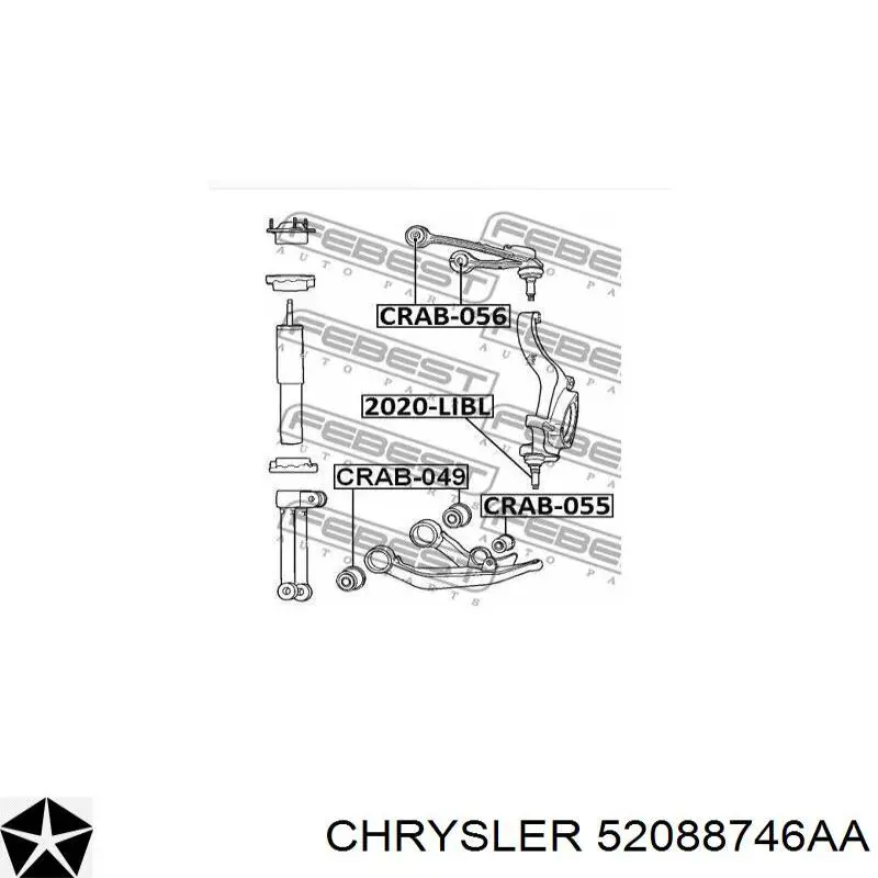 52088746AA Chrysler silentblock de suspensión delantero inferior