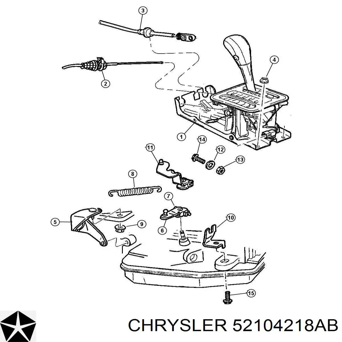 52104218AB Chrysler cable de accionamiento, caja de cambios, selectora