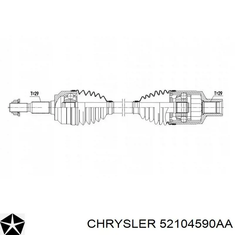 Semieje delantero derecho Chrysler 52104590AA precio, desde 121,14 EUR