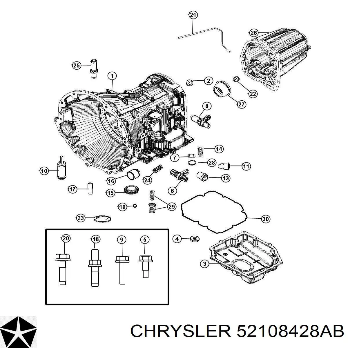 Comprar 52108428AB Chrysler Retén del eje secundario de la transmisión