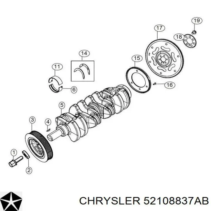 52108837AB Chrysler volante motor