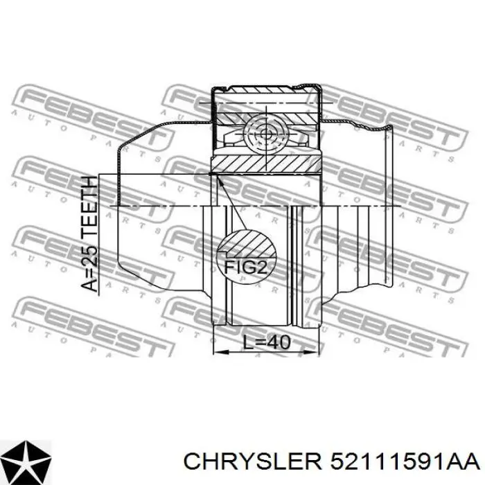 K52111591AB Fiat/Alfa/Lancia árbol cardán, eje delantero