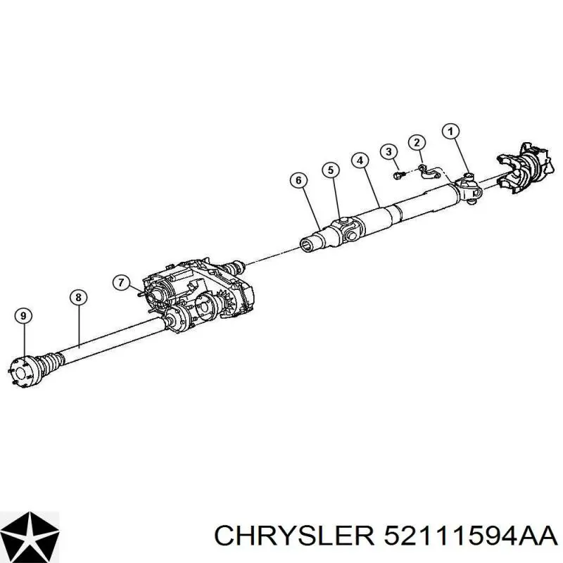 52111594AA Chrysler árbol cardán, eje delantero