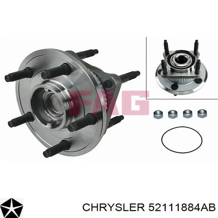 52111884AB Chrysler cubo de rueda trasero