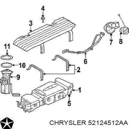 52124512AA Chrysler tapa (tapón del depósito de combustible)