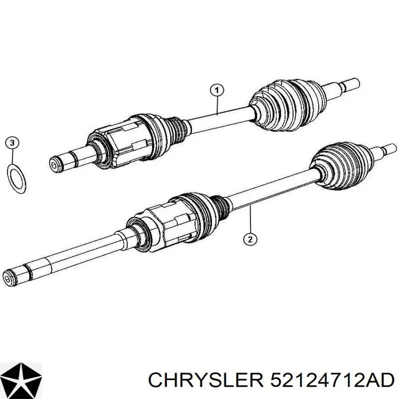 Semieje delantero derecho Chrysler 52124712AD precio, desde 156,09 EUR