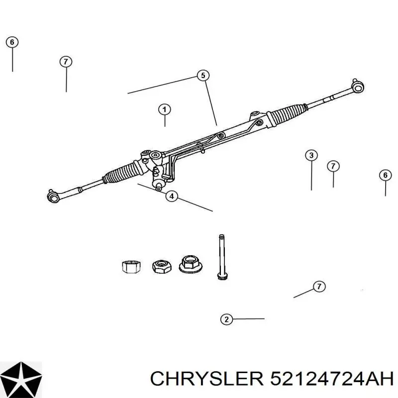 52124724AH Chrysler cremallera de dirección