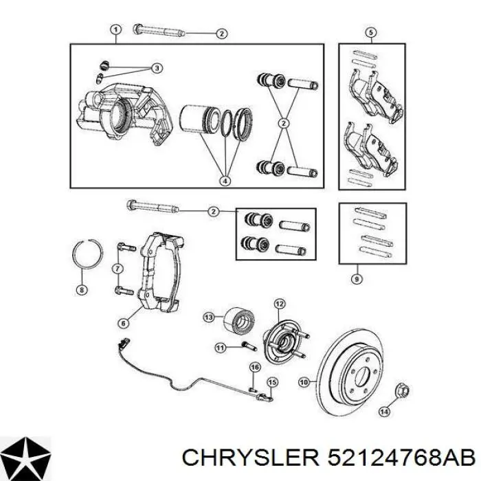 Comprar 52124768AB Chrysler Cojinete de rueda trasero