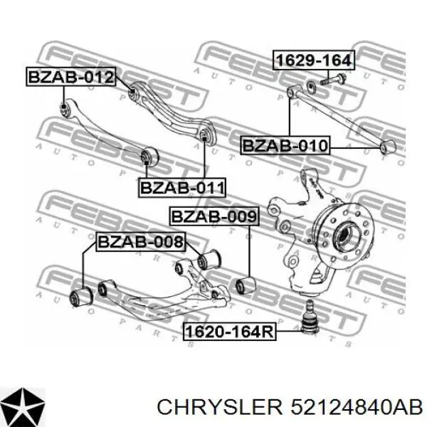 52124840AB Chrysler Brazo transversal de suspensión trasera