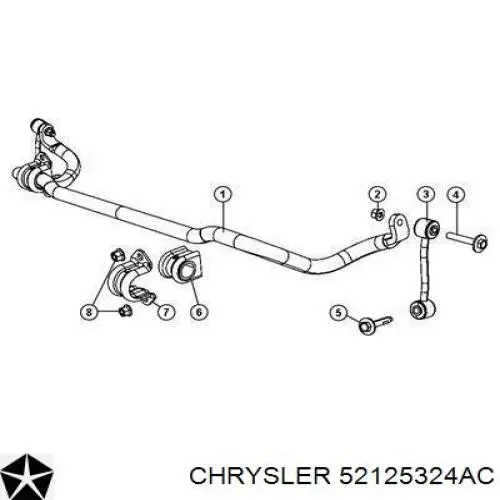 52125324AC Chrysler Buje de barra estabilizadora delantera