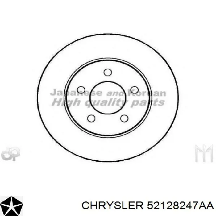 Disco de freno 52128247AA Chrysler