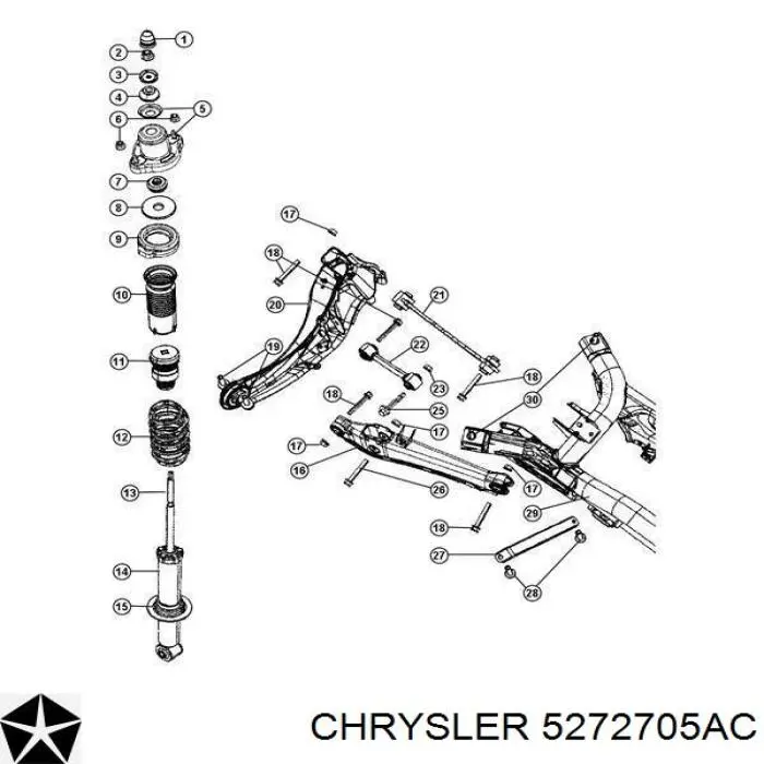 5272705AC Chrysler almohadilla de tope, suspensión trasera