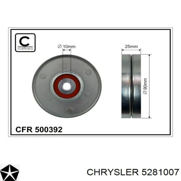 Polea inversión/guía, correa auxiliar servicios Chrysler 5281007 precio, desde 15,23 EUR