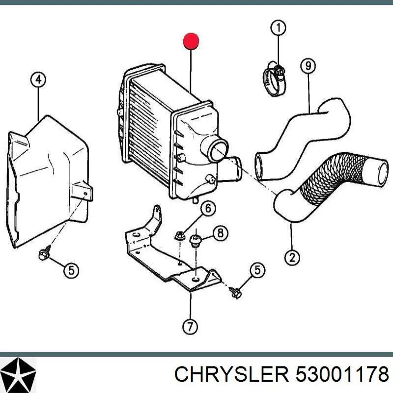 53001178 Chrysler radiador de aire de admisión