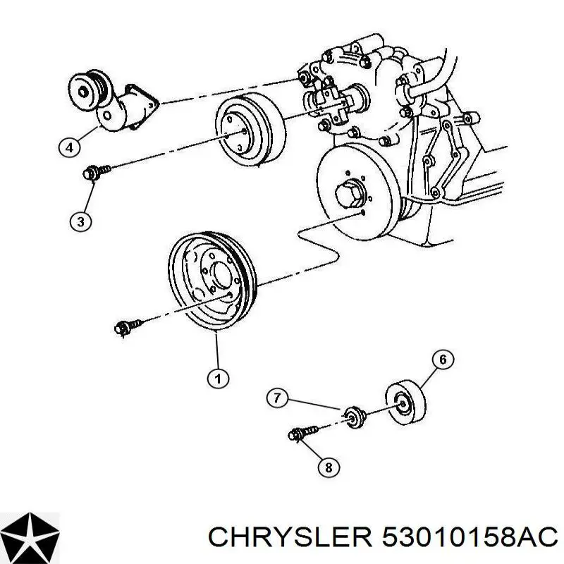 53010158AC Chrysler tensor de correa, correa poli v