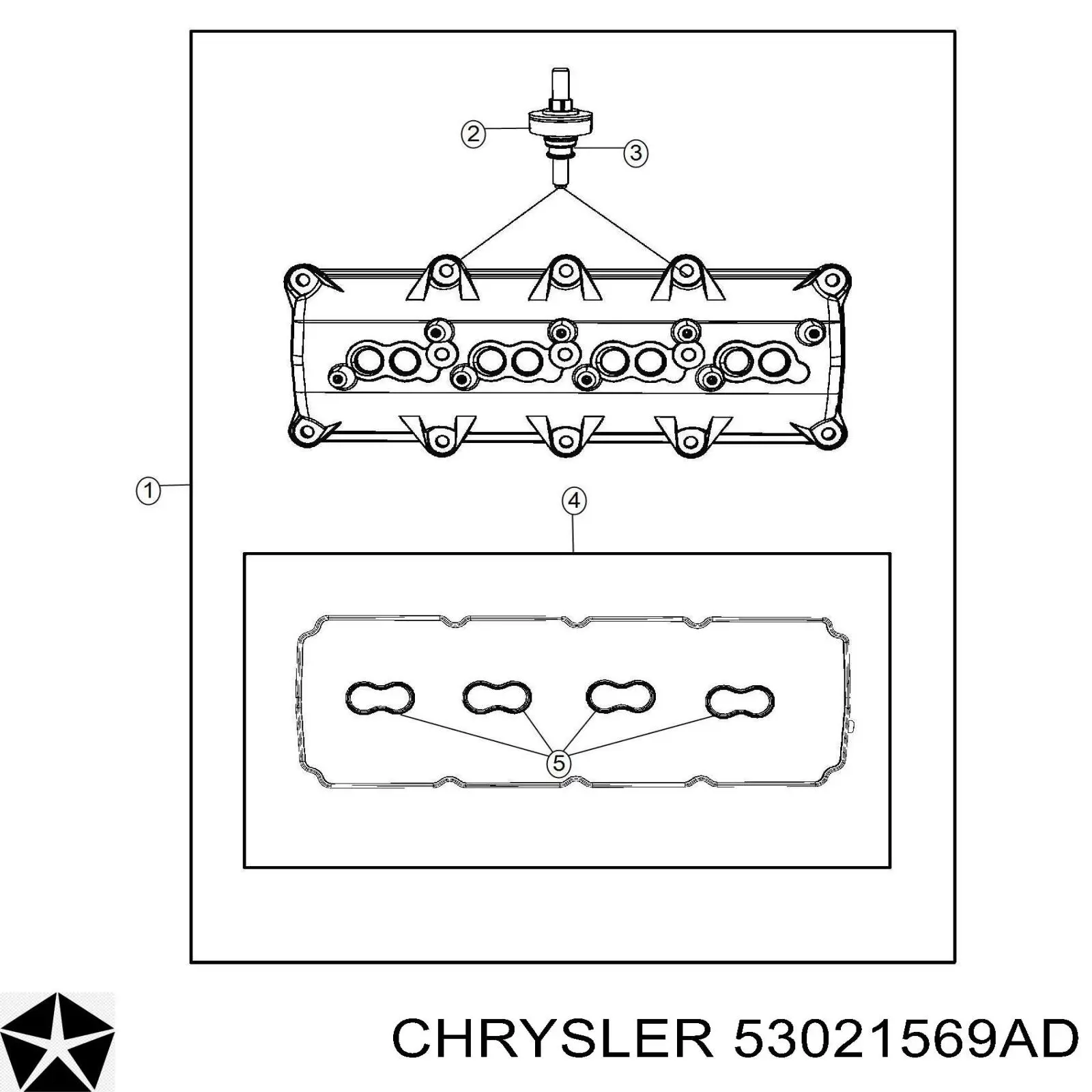 53021569AD Chrysler junta de la tapa de válvulas del motor