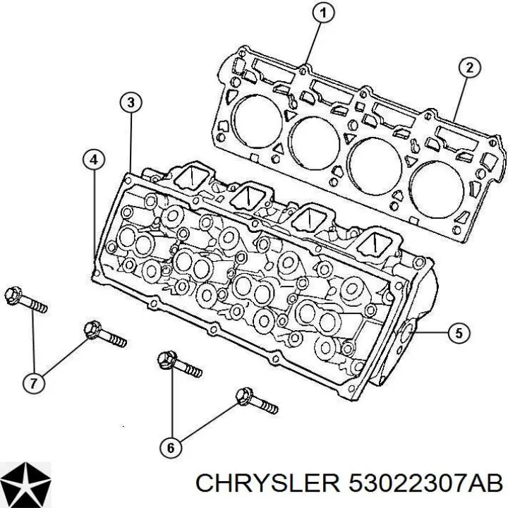 53022307AB Chrysler junta de culata izquierda