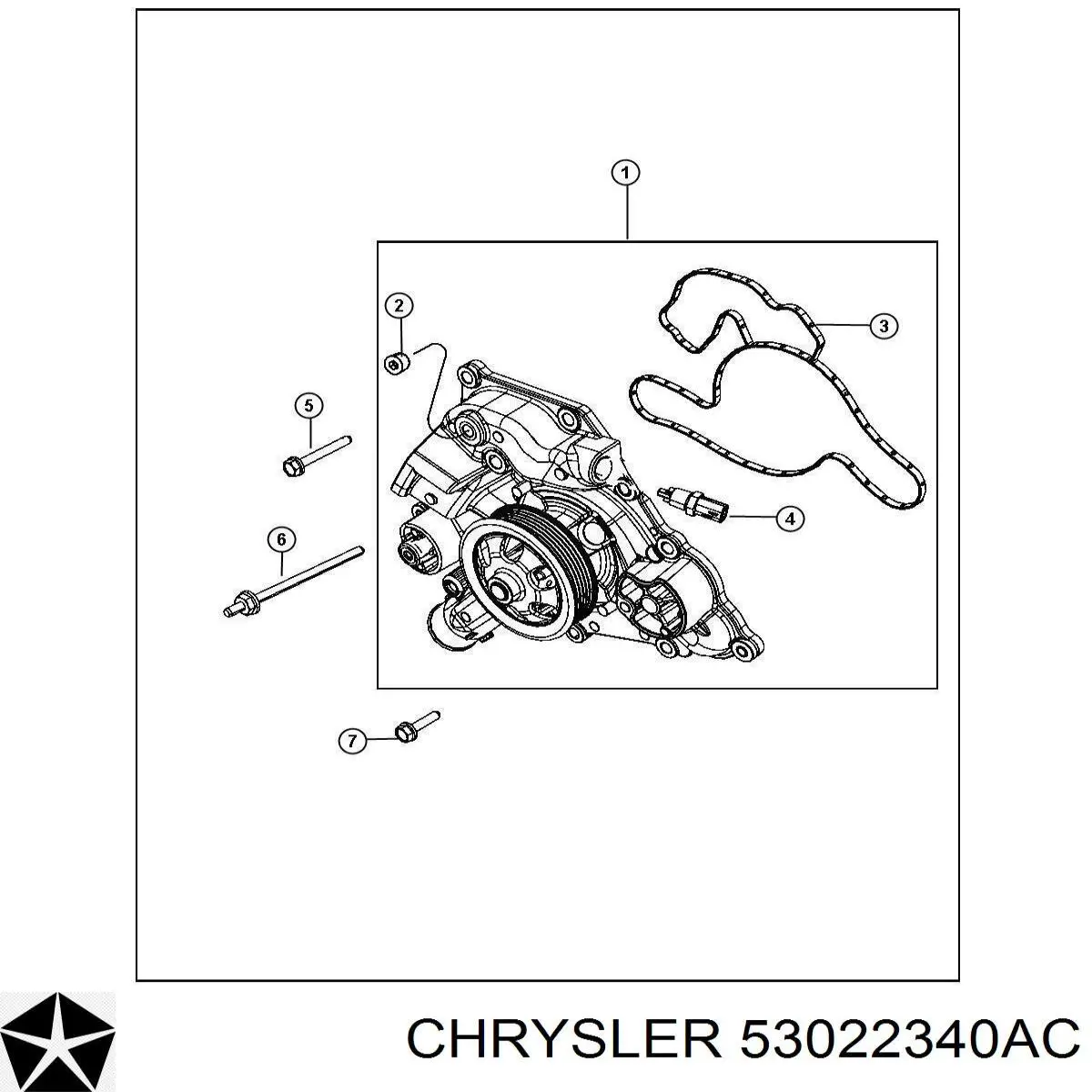 53022340AC Chrysler bomba de agua