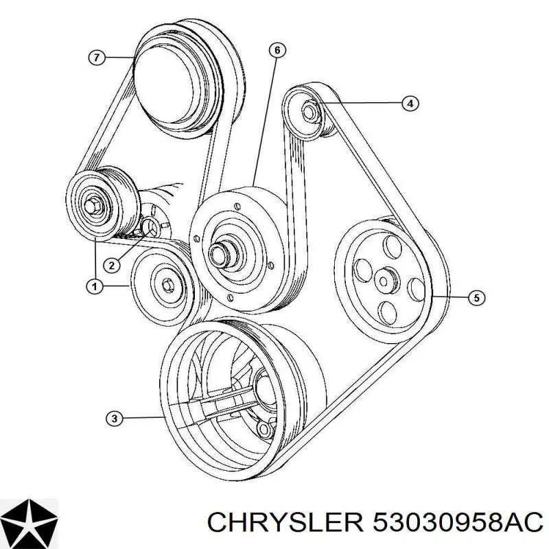 53030958AC Chrysler tensor de correa, correa poli v