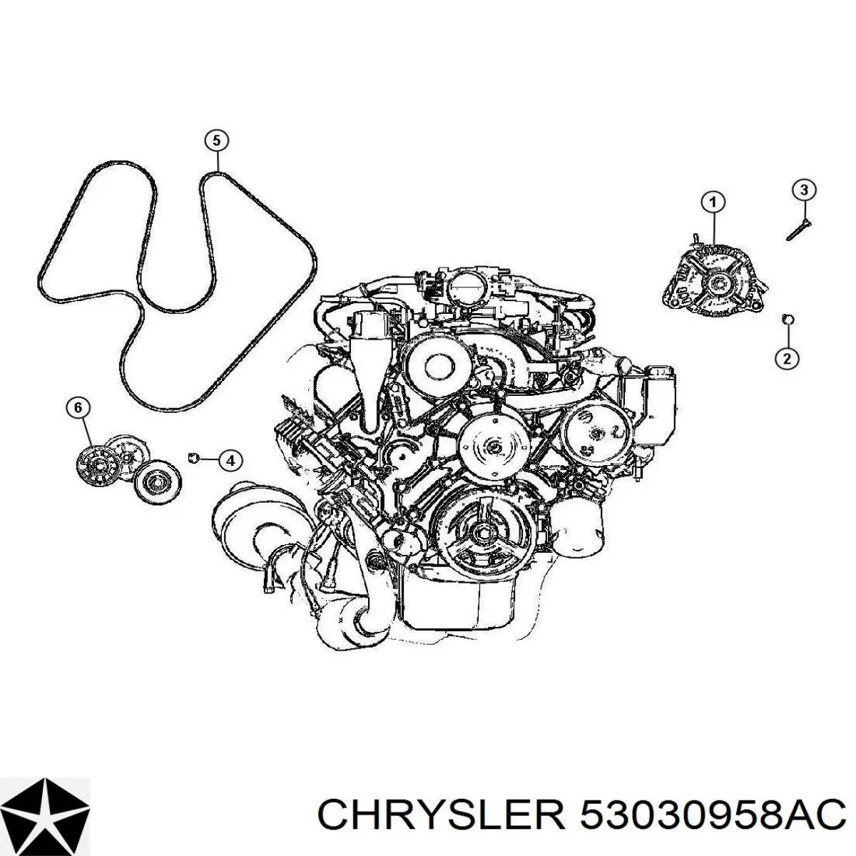 Comprar 53030958AC Chrysler Tensor de correa poli V 
