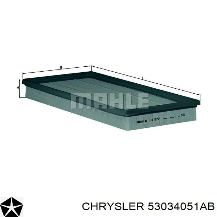 Filtro de aire 53034051AB Chrysler