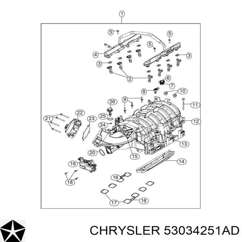 Caja de mariposa Chrysler 53034251AD