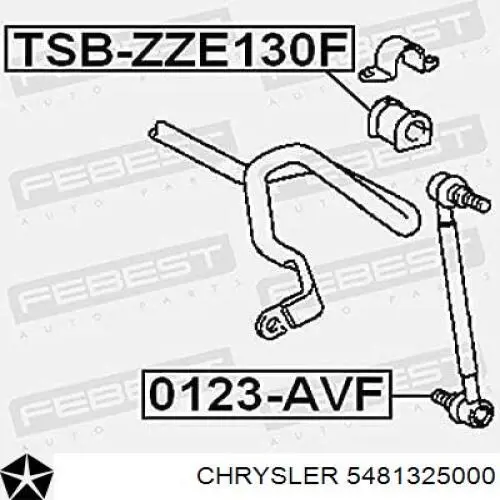 5481325000 Chrysler casquillo de barra estabilizadora delantera