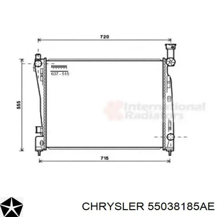 55038185AE Chrysler Refrigeración del motor