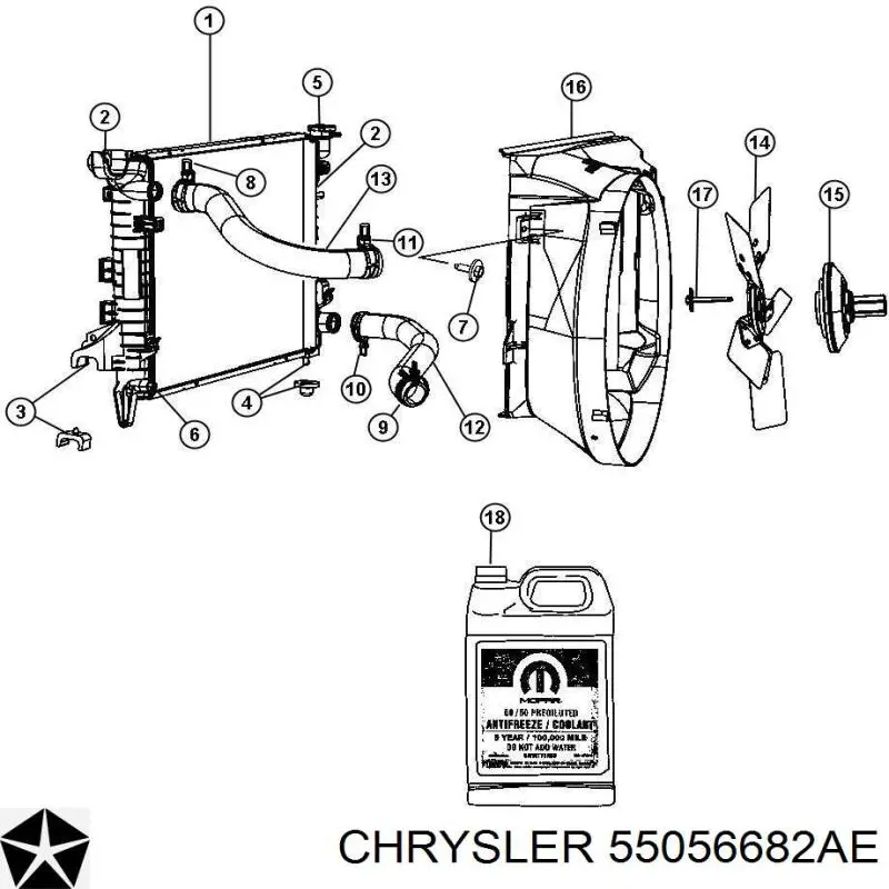 Comprar 55056682AE Chrysler Radiador de auto