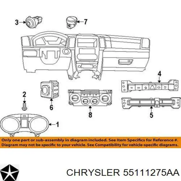 Sensor de luz interior Chrysler 55111275AA precio, desde 100,58 EUR