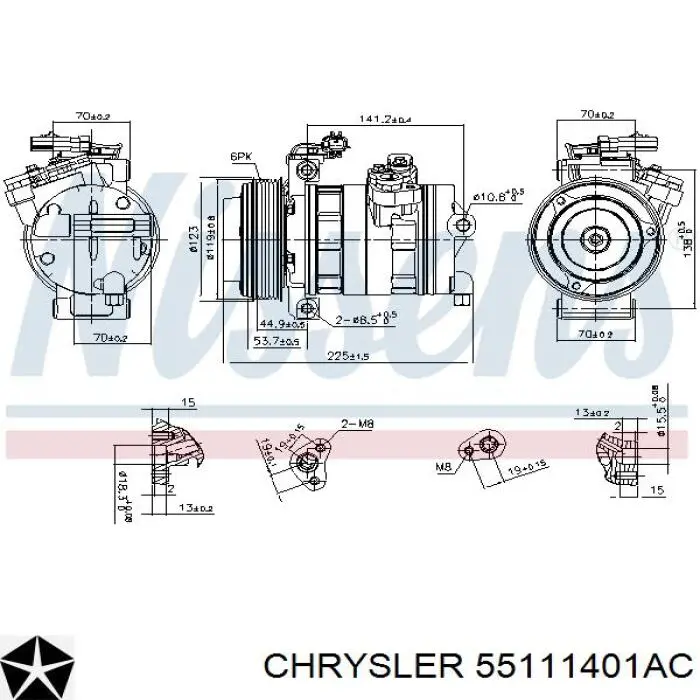 Compresor ac Chrysler 55111401AC precio, desde 233,77 EUR
