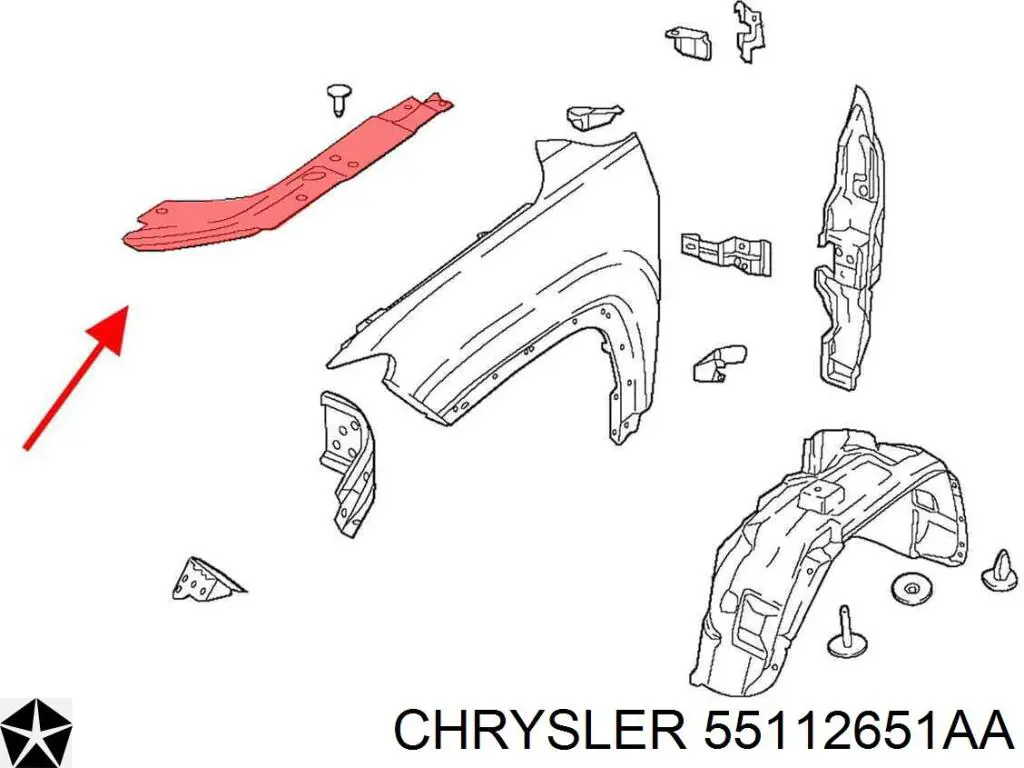 Sellado de guardabarros Chrysler 55112651AA precio, desde 23,60 EUR