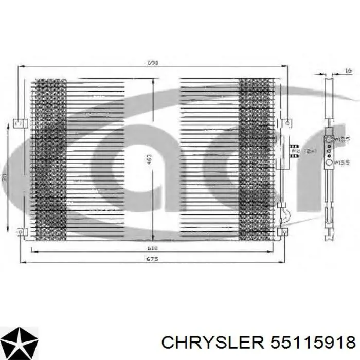 55115918 Chrysler condensador aire acondicionado