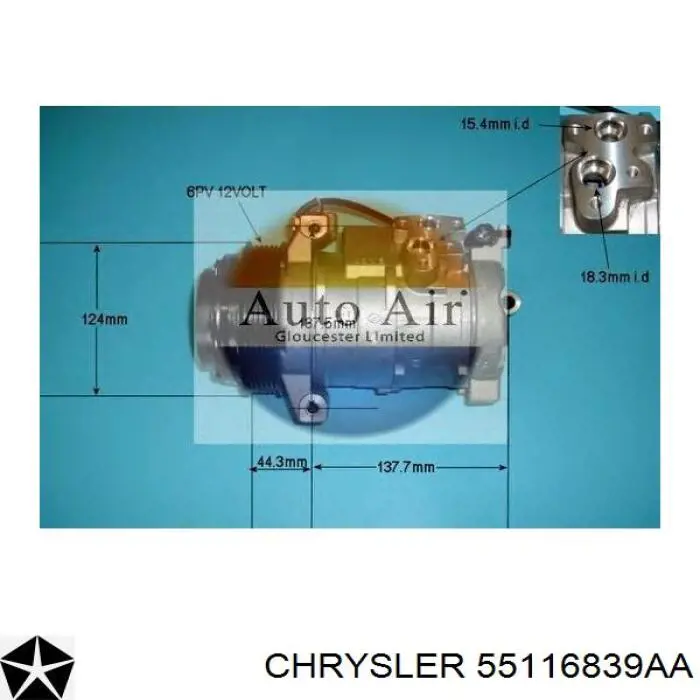 Compresor de aire acondicionado 55116839AA Chrysler