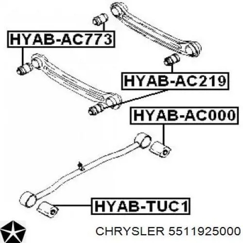 5511925000 Chrysler bloque silencioso trasero brazo trasero delantero