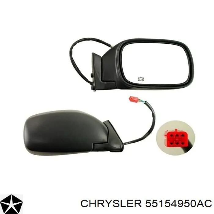 55154950AB Chrysler espejo retrovisor derecho