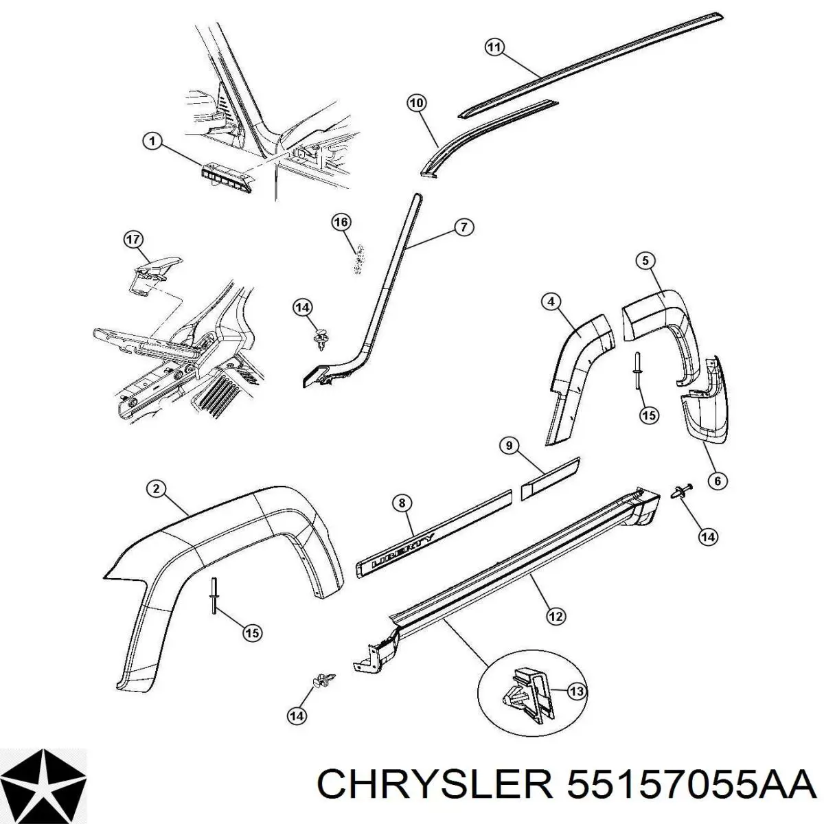 Revestimiento frontal inferior para Chrysler Voyager (RG, RS)