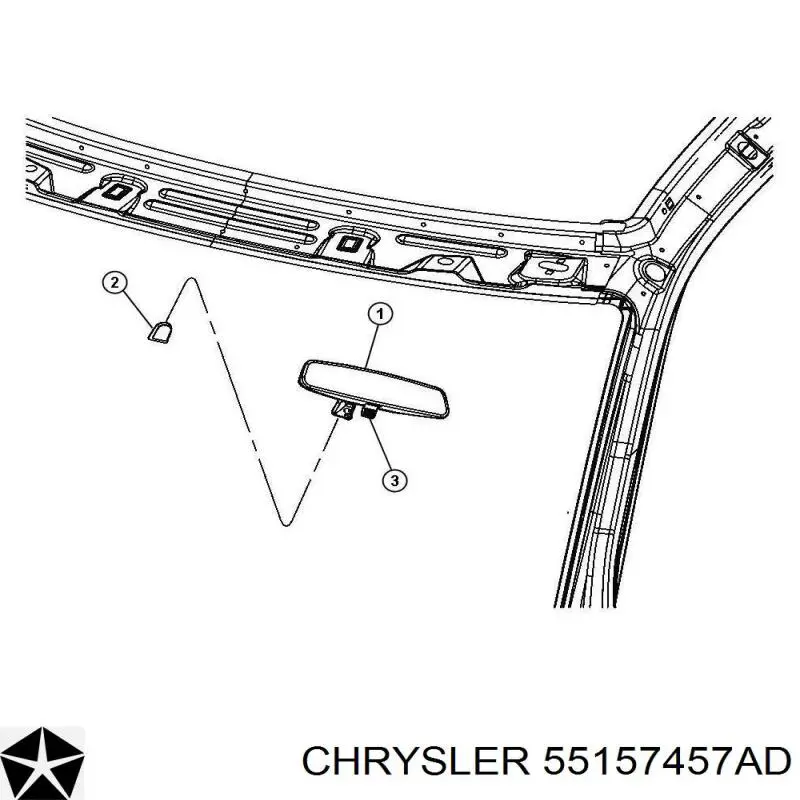 55157457AC Chrysler retrovisor interior