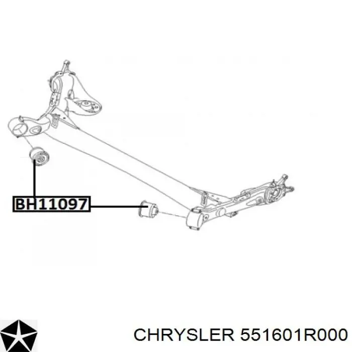 551601R000 Chrysler suspensión, cuerpo del eje trasero