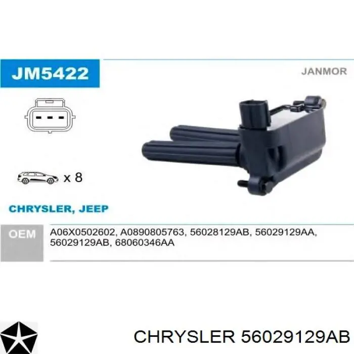 Bobina de encendido Chrysler 56029129AB