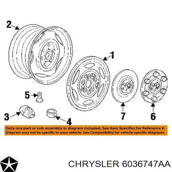 6036747AA Chrysler Perno de rueda
