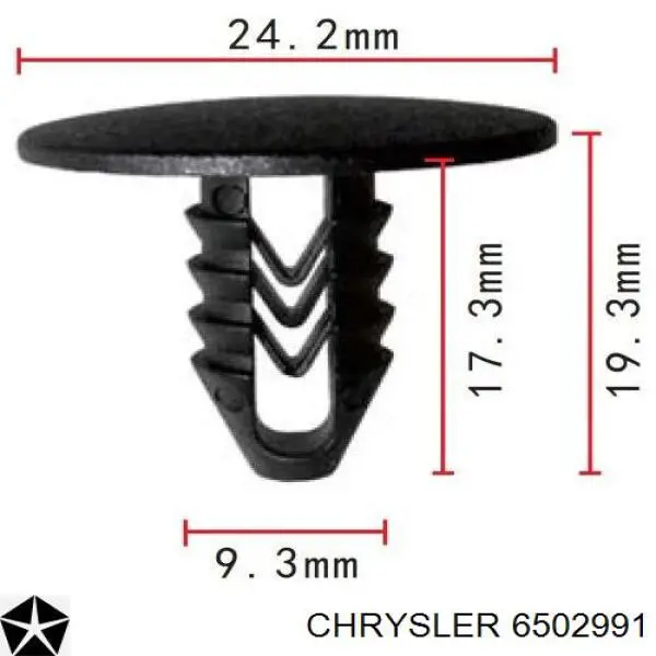 6502991 Chrysler clips de fijación de parachoques trasero