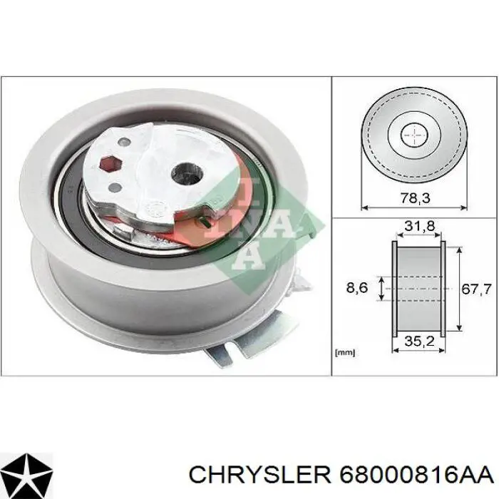 68000816AA Chrysler rodillo, cadena de distribución