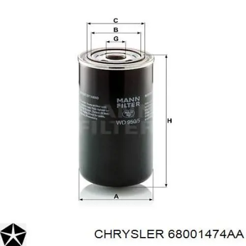 Comprar 68001474AA Chrysler Junta del adaptador del filtro de aceite