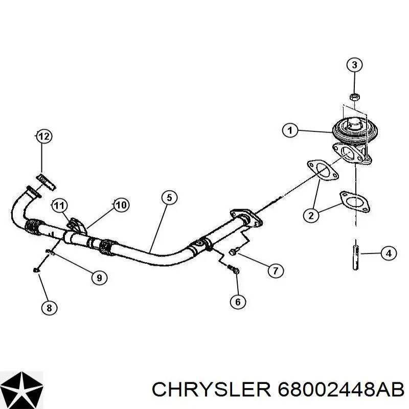 68002448AB Chrysler válvula, agr