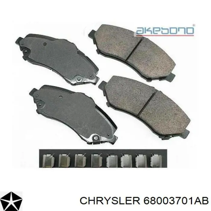 68003701AB Chrysler pastillas de freno delanteras