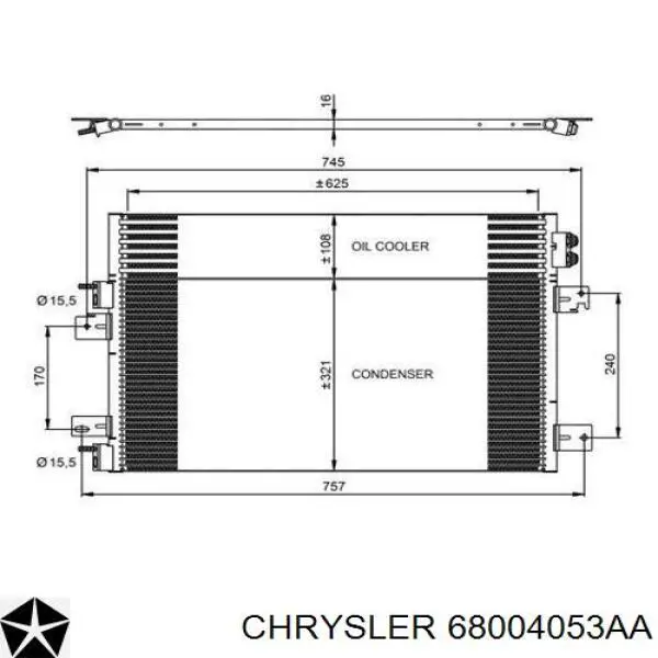 68004053AA Chrysler condensador aire acondicionado